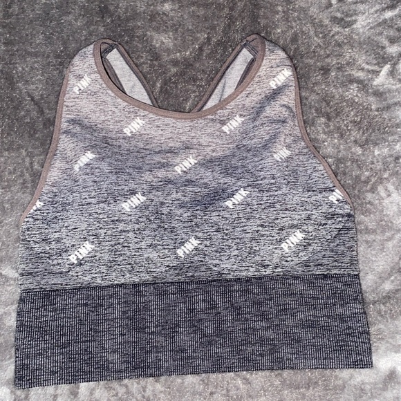 PINK Active Seamless Lightly Lined & Padded Sports Bra Gray Size Medium - Picture 1 of 6